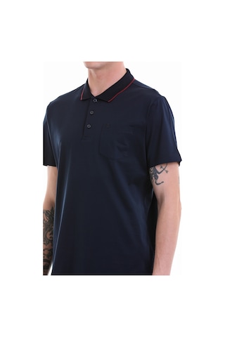 Hatemoğlu Lacivertvert Regular Fit Cepli Polo Yaka Merserize Pamuk T-Shirt 353 Lacivert