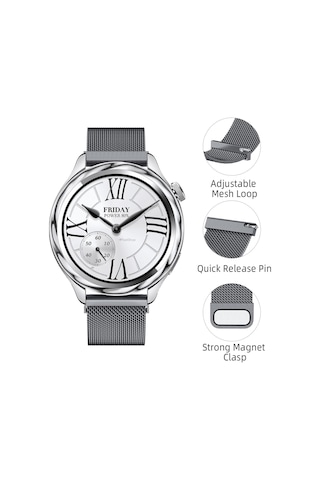 Xiaomi Watch S4 / S3 / S2 / S2 Pro / S1 Active / S1 Uyumlu Manyetik Metal Hasır Örgü Kordon