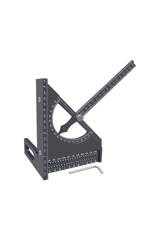 Yifomall Alüminyum Ahşapçı Açı Çizici - 0-180 Derece Hızlı İşaretleme, 3d Ayarlanabilir, İngiliz Sistemi, Gri