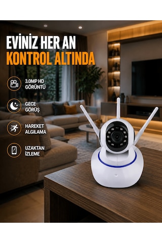Shnstore Full Hd Akıllı Ip Kamera Gece Görüşlü, Hareket Sensörlü, Çift Yönlü Ses Ve Online Kayıt Özellikli Yeni Nesil Shntknd0720