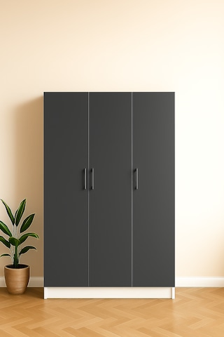 3 Kapaklı Elbise Dolabı 180 118 50 Cm Antrasit