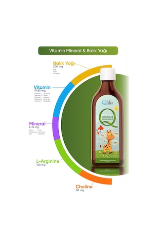 Qlife Multivitamin Mineral Kids Şurup 150 ML