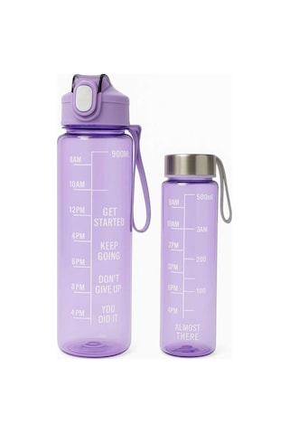 2 Li Motivasyon Matara 900 Ml-500 Ml Lütfen Renk Belirtiniz Çok Renkli Belirtilmemiş Diğer