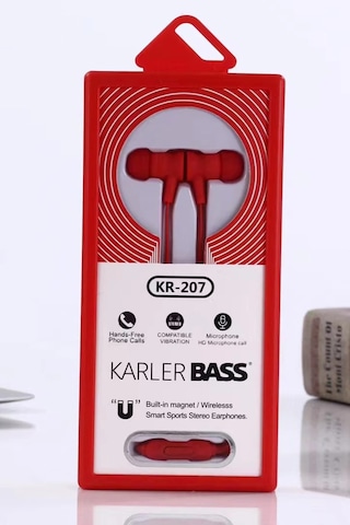Karler Bass Kr-207 Mıknatıslı Kablolu Kulaklık Gldısptm - 40 - Kırmızı