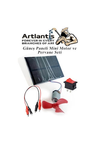 Güneş Paneli Mini Motor Ve Pervane Seti 1 Paket Güneş Paneli Solar Panel Deney Seti Anahtar Krokodil Kablo