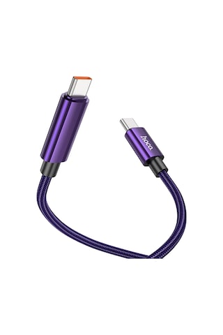 Hoco. U125 1.2m Benefit Pd 100w Type-c To Type-c Şarj Data Kablosu - Mor