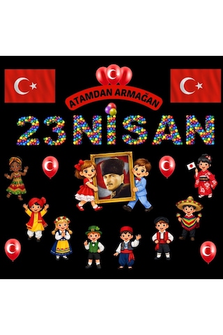 23 Nisan Ulusal Egemenlik Ve Çocuk Bayramı Pano Süsü Okul Ve Sınıf Panosu Figür Seti 7