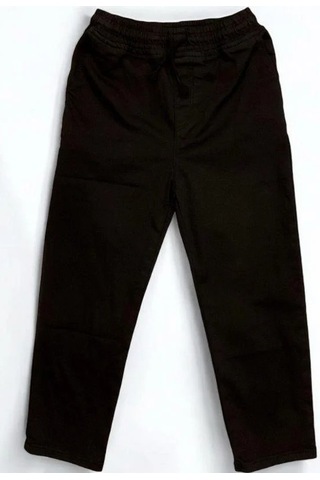 Zekids Erkek Çocuk Bel Lastikli Düz Paça Pantolon-14507 Siyah