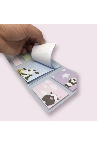 Yapışkanlı Not Kağıdı 2'li Set, 320 Yaprak, Panda-baykuş Temalı