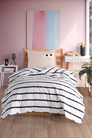 Eponj Home Kapitone Yatak Örtüsü Seti Tek Kişilik Funny Kahve Siyah