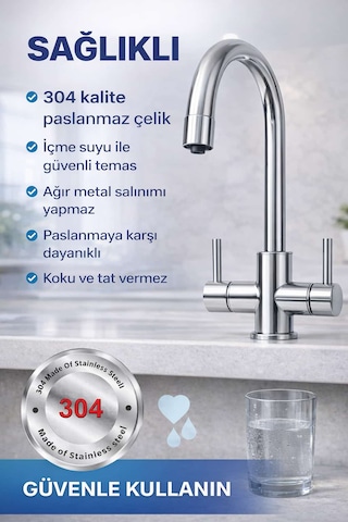 Su Arıtma Musluğu 3 Musluk Bir Arada