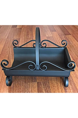 Siyah Şık Dekoratif Şömine Odunluk