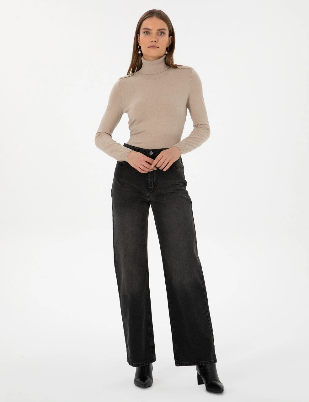 Pierre Cardin Kadın Siyah Pantolon Jean 50314123-vr046 Siyah