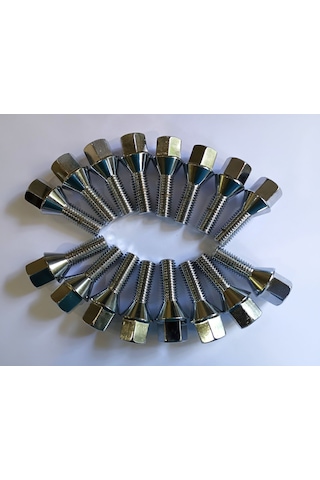Bijon Takımı Krom Kaplı M12x1.75 - Aa 17mm Diş/boy 28/55mm, 16 Ad