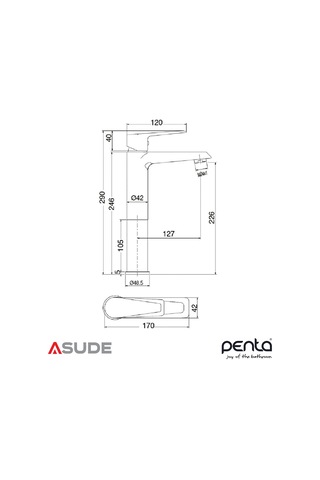 Penta 4901h Nova Yuksek C.lavabo Bataryası Sarı