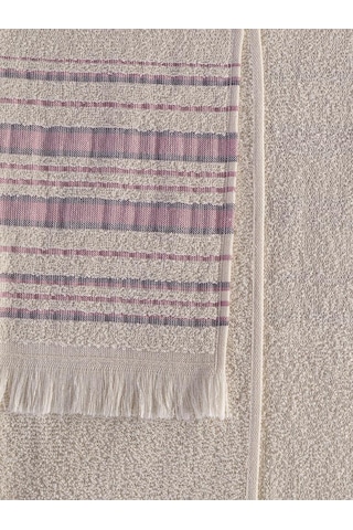 Retro %100 Pamuk 2 Li Havlu Takımı - 50x90, 70x140 Mor
