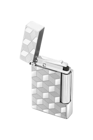 S.t. Dupont Initial Guilloche Çakmak Gümüş 20840 Gri