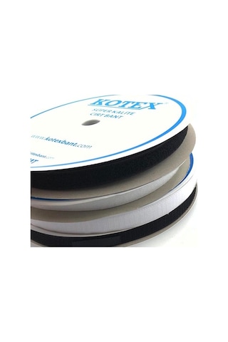 Kotex Cırt Bant 2 Cm Dikilebilir 25 Metre Siyah/Beyaz