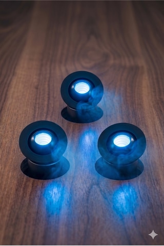 3 Adet Set Parmak Spot Mavi Renkli Ufo Led Spot Tv Ünitesi Spotu Siyah Kasa Yıldız Led Spot 3 W Diğer