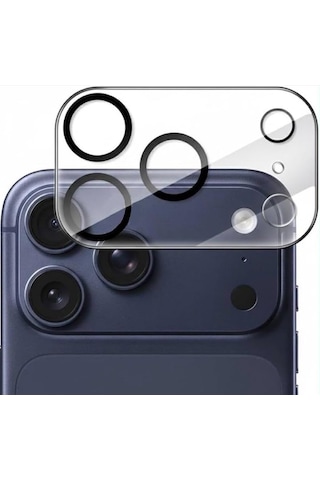 Apple Uyumlu iPhone 17 Pro Max Uyumlu Full Kamera Lens Koruyucu Darbe Dayanıklı Temperli Cam Tam Koruyucu Hd Şeffaf Kamera Lens Ca