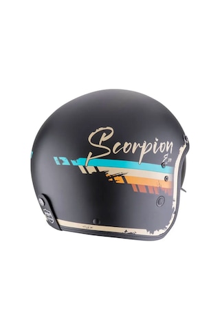 Scorpion Belfast Evo Adonis Açık Motosiklet Kaskı Mat Siyah Bej Mat Siyah