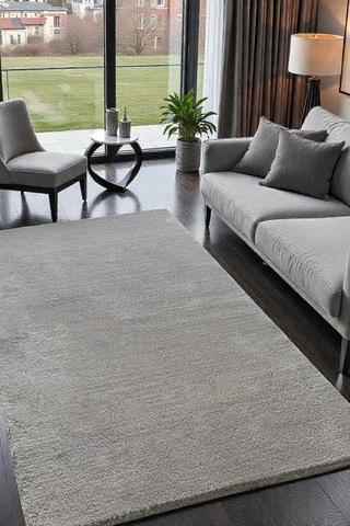 Peluş Post Halı Yumuşak Dokulu Modern Salon Oturma Odası Çocuk Odası Hol & Antre Halısı Gri Gri