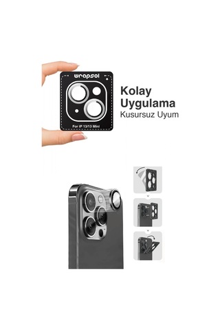 Apple Uyumlu iPhone 13 Mini Kamera Lens Koruyucu Silver
