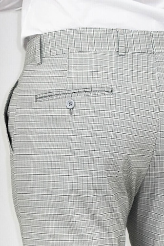 Wessi Slim Fit Kareli Kumaş Gri Erkek Pantolon Gri