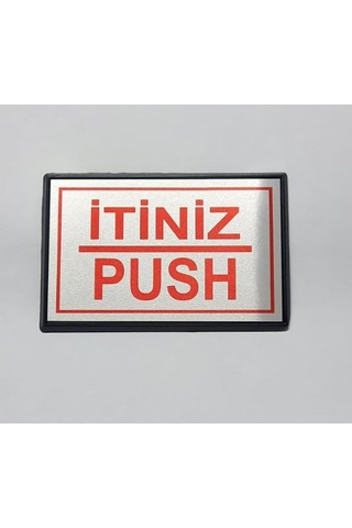 Büro İş Güvenliği İçin 10x7cm Mini Yapışkanlı Push İtiniz Uyarı Tabelası