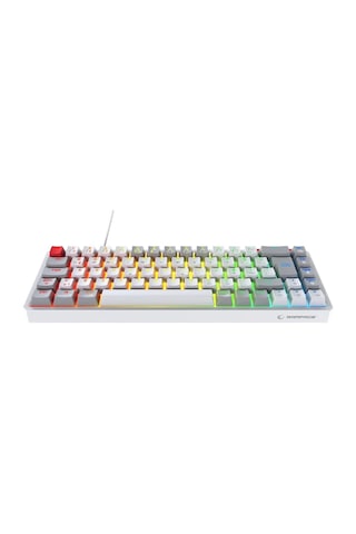 Rampage Yoru Mini Rgb Red Switch Mekanik Beyaz/gri Type-c Kablolu Gaming Klavye