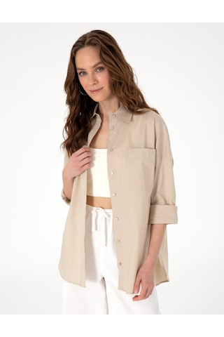 Pierre Cardin Kadın Kum Gömlek Desenli 50313596-vr085 Kum