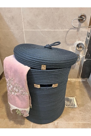 Zengin Design Home Banyo Camaşır Sepeti Zdh-051 Koyu Mavi