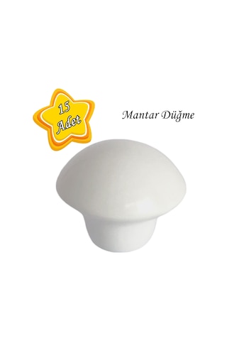15 Adet Beyaz Mantar Düğme Kulp Mobilya Çekmece Dolap Kapak Kulbu Metal Kulp Aksesuarları Vidalı
