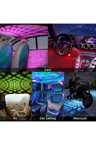 Araç İçi Çok Renkli Tavan Ve Ayak Altı Led Işık Oto İçi Aydınlatma 1 Adet