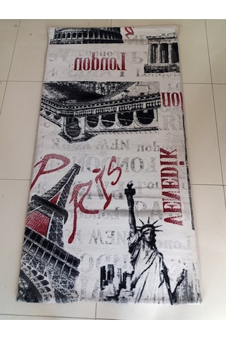 Aslan Home Yatak Odası Takımı Üç Lü Yolluk , Paris Desenlli Figürlü Akrilik Kaliteli Küçük Halı