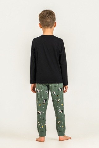 Minipomes 3-9 Yaş Erkek Çocuk Space Expo Crocodil Süprem Pijama Takım Siyah