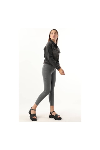 Kadın Cep Detaylı Slim Fit Jean Ceket Siyah 001