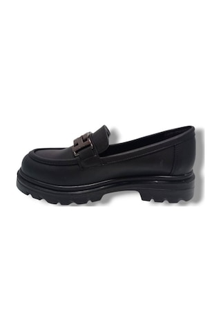 Fancy 801-25 Deri Loafer Tokalı Kadın Ayakkabı Siyah
