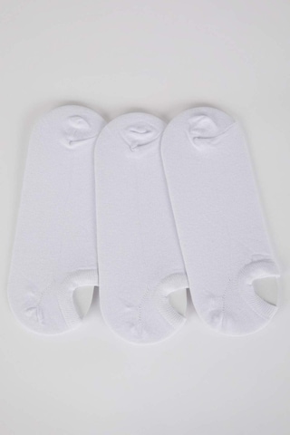 Defacto Erkek Pamuklu 3lü Sneaker Çorabı K4595aznswt1 Beyaz-wt1