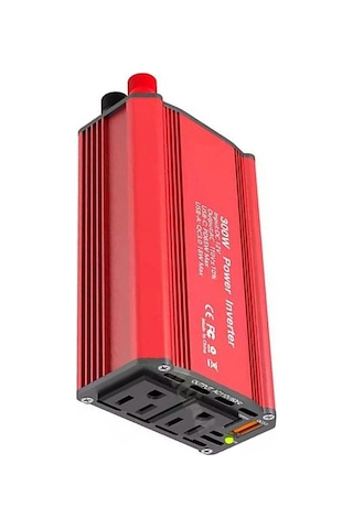 Besthome1 Pd65w Hızlı Şarj 300w Araç İnvertörü 12v'den 110v'a Qc3.0 Kırmızı Qu Fişli Güç Dönüştürücü