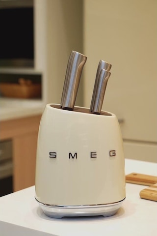 Smeg 50's Style Kbsf02 Krem Standlı Bıçak Seti Krem