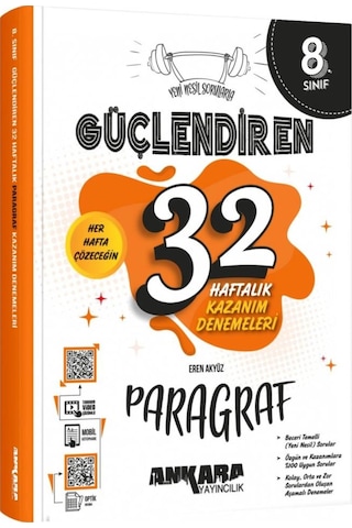 Ankara Yayıncılık 8. Sınıf Paragraf Güçlendiren 32 Haftalık Deneme Ankara Yayıncılık 8. Sınıf Paragraf Güçlendiren 32 Haftalık Deneme
