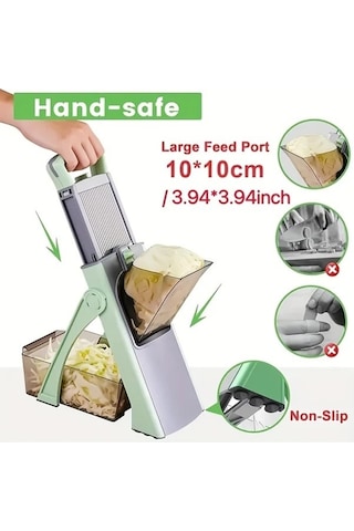 Trendooze Gaojunshop01 Senbowe Yeşil Sebze Doğrayıcı, 3-16mm Kalınlık Ayarı Yeşil