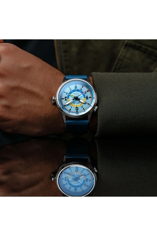 Avı-8 Flyboy Wingman Worldtimer Gmt Av-4120-03 Otomatik Erkek Kol Saati Metalik Gri