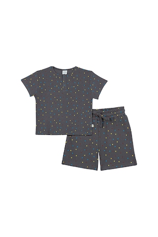 Antebies Organik Bel Lastikli Erkek Çocuk Pijama Takımı Renkli