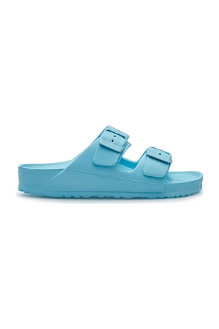 Unisex Terlik Çift Bantlı Tokalı Ayarlanabilir Hafif Rahat Esnek Yumuşak Sandalet 133 Turkuaz