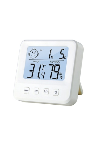 Lemestar Ev, Seracılık, Depo İçin Dijital Sicaklık Nem Ölçer - Zaman Gösterimi, Alarm Ve Işıklandırma Özelliği - Beyaz 1222s Pil İle Gönderilir