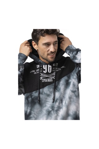 Cipo & Baxx Cl593 Erkek Hoodie Sweatshirt Modern Baskılı, Kapüşonlu, Rahat Kesim Sweatshirt Siyah