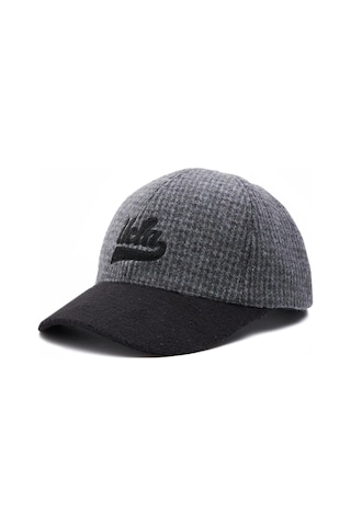 Ucla Logan Gri Baseball Cap Ekoseli Kaşe Nakışlı Ve Metal Tokalı Standard Fit Unisex Şapka Gri