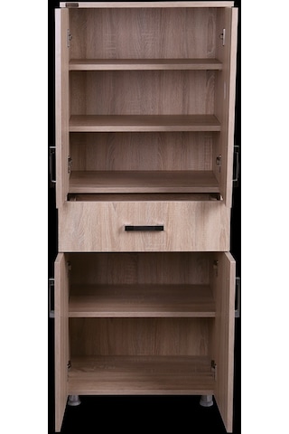 Çok Amaçlı Dolap Hard Model Parlak Cordoba Suntalem 5 Raf 1 Çekmece 180 El Yapım Ahşap